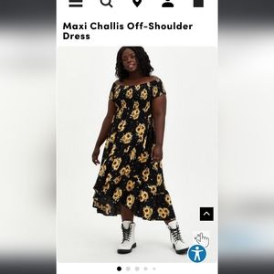 Torrid Off-The-Shoulder Sunflower Maxi Dress